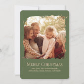 Green Merry Christmas Simple Photo  Feestdagenkaart (Voorkant)