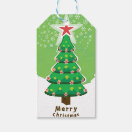 Green Merry Christmas Tree Cadeaulabel