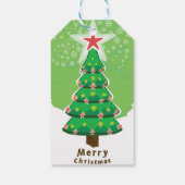 Green Merry Christmas Tree Cadeaulabel (Achterkant)