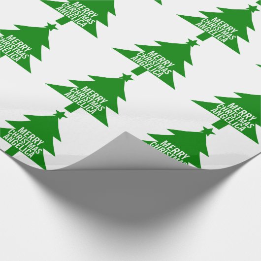 Green Merry Christmas Tree Feestdagen Aangepaste n Cadeaupapier (Hoek)