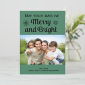 Green Merry en Bright Foto Kerstmis Kaart (Staand voorkant)