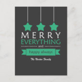 Green Merry Everything Vakantie Feestdagenkaart (Voorkant)