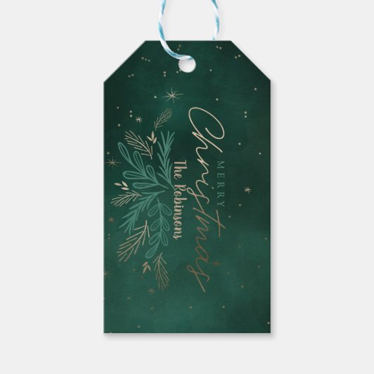Green Merry kerst Cadeaulabel (Voorkant)