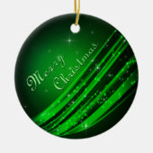 Green Merry kerst Keramisch Ornament (Voorkant)