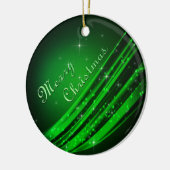 Green Merry kerst Keramisch Ornament (Links)