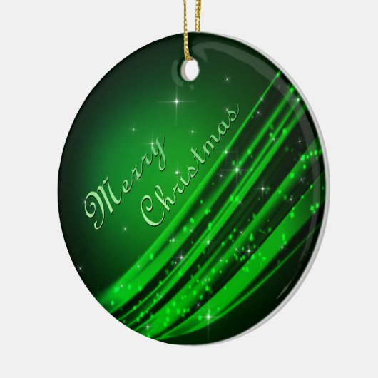 Green Merry kerst Keramisch Ornament (Links)