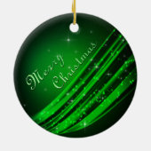 Green Merry kerst Keramisch Ornament (Achterkant)