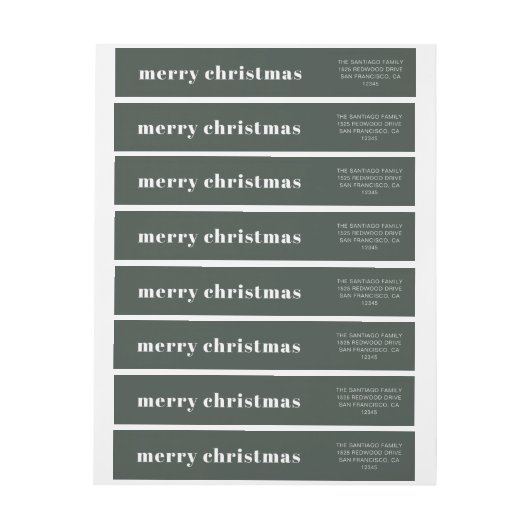 Green Merry kerst Return-adres (Vel)