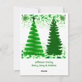 Green Merry kerstbomen Holiday Kaart (Achterkant)