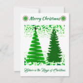 Green Merry kerstbomen Holiday Kaart (Voorkant)