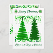 Green Merry kerstbomen Holiday Kaart (Voorkant / Achterkant)