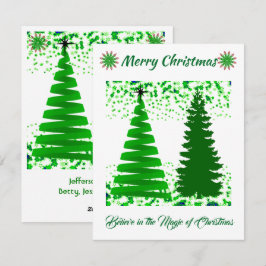 Green Merry kerstbomen Holiday Kaart
