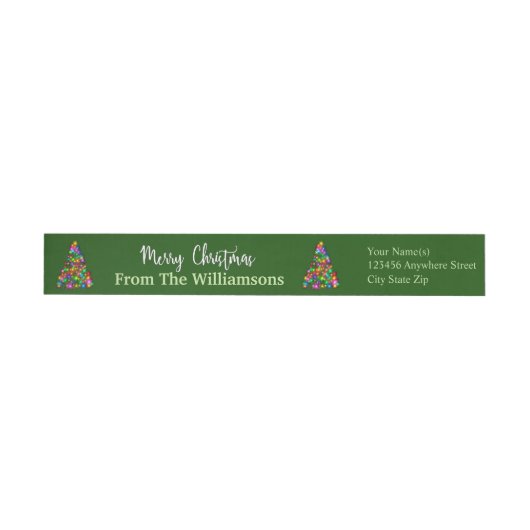 Green Merry kerstbomen Return Address (Individueel)