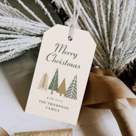 Green Merry-kerstboom Cadeaulabel
