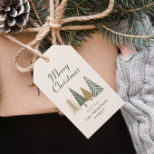 Green Merry-kerstboom Cadeaulabel