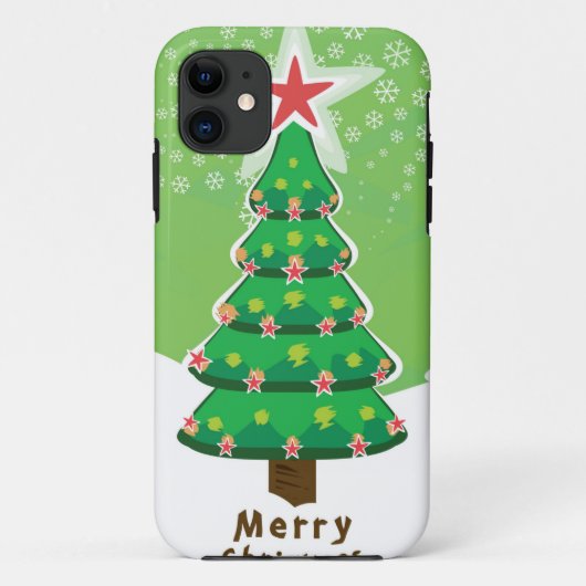 Green Merry-kerstboom Case-Mate iPhone Case (Achterkant)