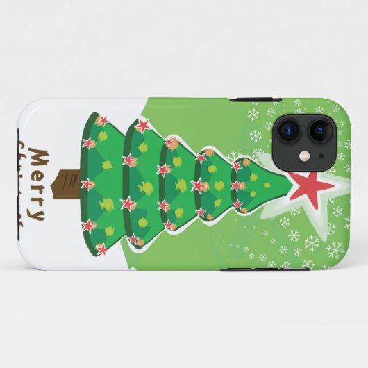 Green Merry-kerstboom Case-Mate iPhone Case (Achterkant (horizontaal))