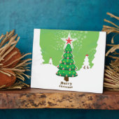 Green Merry-kerstboom Fotoplaat (Zijkant)
