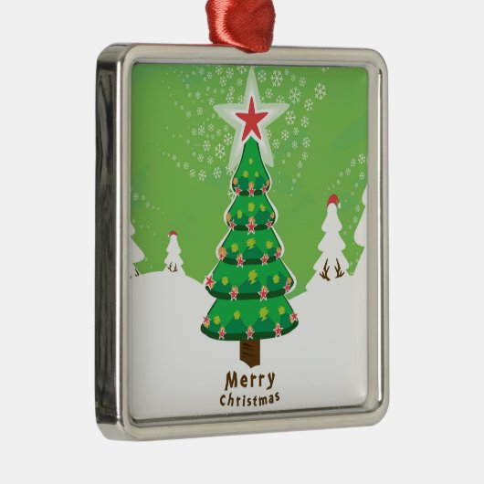 Green Merry-kerstboom Metalen Ornament (Rechts)