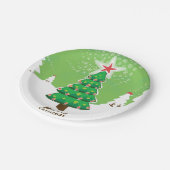 Green Merry-kerstboom Papieren Bordje (Gekanteld)