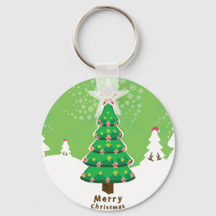 Green Merry-kerstboom Sleutelhanger