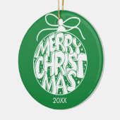 Green Merry Kerstfeestay Keramisch Ornament (Links)