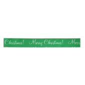 Green Merry Kerstfeestay Script Modern Satin Satijnen Lint (Voorkant)
