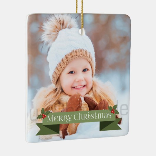 Green Merry-kerstlint Keramisch Ornament (Rechts)