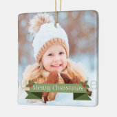 Green Merry-kerstlint Keramisch Ornament (Links)