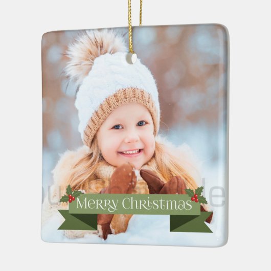 Green Merry-kerstlint Keramisch Ornament (Links)