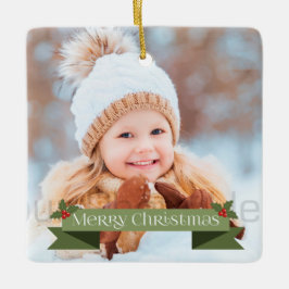 Green Merry-kerstlint Keramisch Ornament