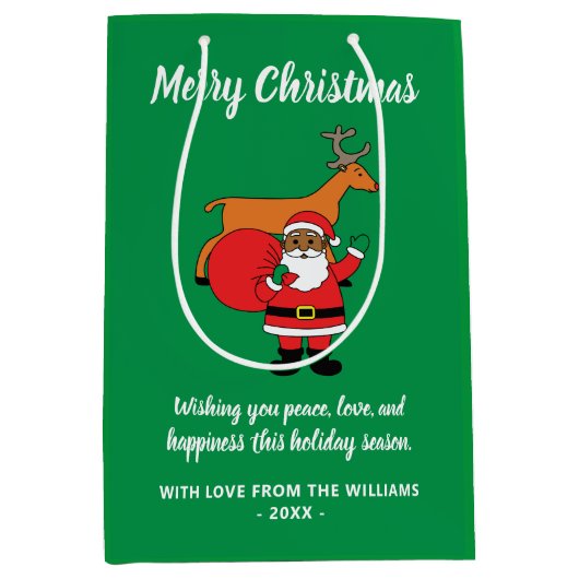 Green Merry-kerstman-Amerikaanse kerstman Medium Cadeauzakje (Voorkant)