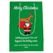 Green Merry-kerstman-Amerikaanse kerstman Medium Cadeauzakje (Achterkant)