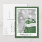 Green Merry Kerstmis Modern Sparkly Feestdagenkaart (Voorkant / Achterkant)
