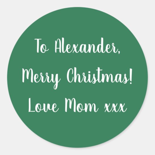 Green Merry Kerstmis van label sticker (Voorkant)