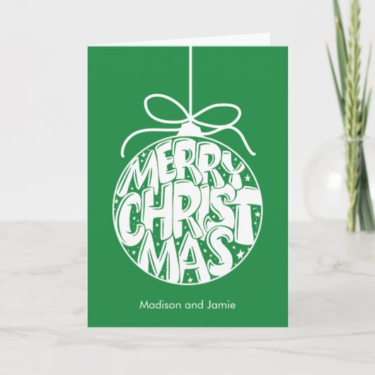 Green Merry kerstOrnament Kaart (Voorkant)