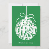 Green Merry kerstOrnament Kaart (Voorkant)
