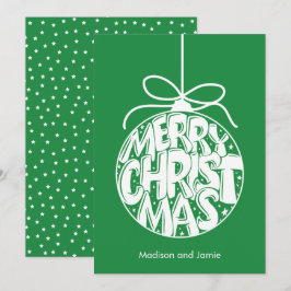 Green Merry kerstOrnament Kaart