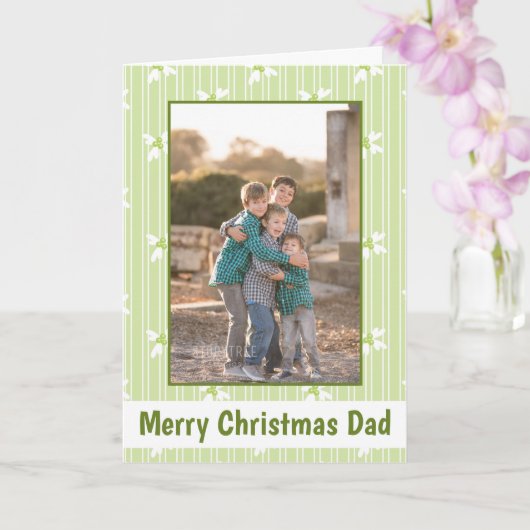 Green Merry Kerstpap Foto Kaart (Orchidee)