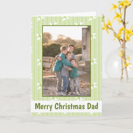 Green Merry Kerstpap Foto Kaart (Gele Bloem)