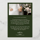 Green Merry Newlyweds 2 Photos Wedding Christmas Folie Feestdagenkaart (Achterkant)