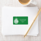 Green Merry Ornament Holiday Adres Etiket (Insitu)