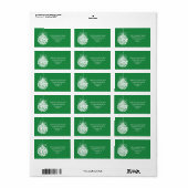 Green Merry Ornament Holiday Adres Etiket (Full Sheet)