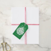 Green Merry Ornament Holiday Cadeaulabel (Met Touw)