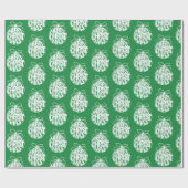 Green Merry Ornament Holiday Cadeaupapier (Vlak)