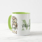 Green Messy Bun Mama Vrouw Baas Mok (Voorkant links)