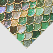 Green Metal Foil Glitter Gold Mermaid Scales Tissuepapier (Detail)