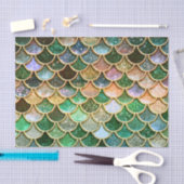 Green Metal Foil Glitter Gold Mermaid Scales Tissuepapier (Craft)