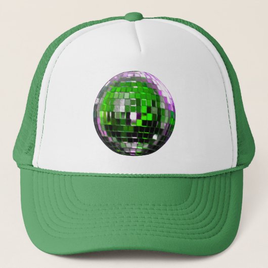 Green Metallic Disco Ball Trucker Pet (Voorkant)