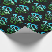 Green Metallic Dragon Cadeaupapier (Hoek)